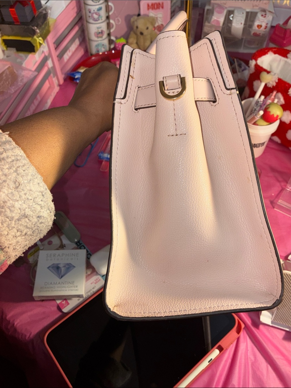 Michael Kors Soft Blush Structured Satchel with Gold Hardware-Bundle - Picture 4 of 16